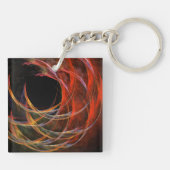 円の分割抽象芸術アート キーホルダー (裏面)