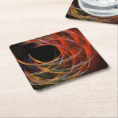 円の分割抽象芸術アート スクエアペーパーコースター (アングル)