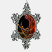 円の分割抽象芸術アート スノーフレークピューターオーナメント (左)