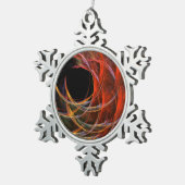 円の分割抽象芸術アート スノーフレークピューターオーナメント (右)