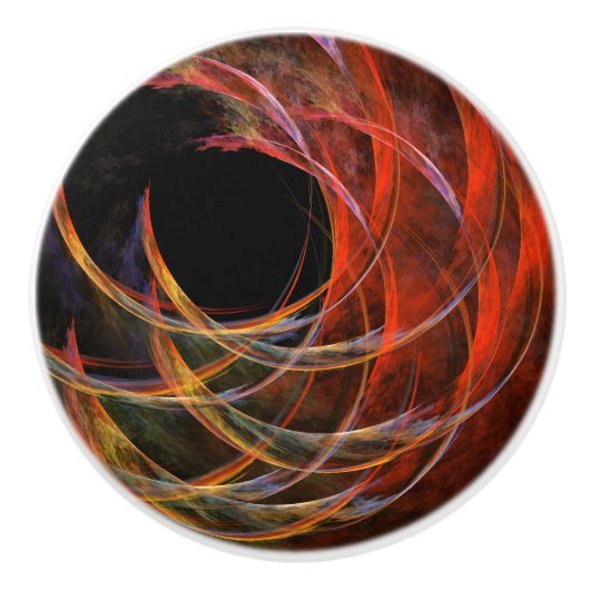 円の分割抽象芸術アート セラミックノブ (正面)