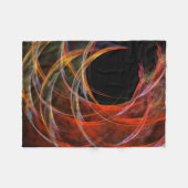 円の分割抽象芸術アート フリースブランケット (正面(横))