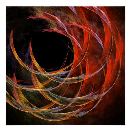 円の分割抽象芸術アート ポスター (正面)