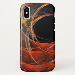 円の分割抽象芸術アート iPhone XSケース