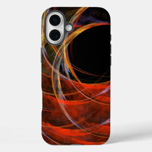 円の分割抽象芸術アート iPhone 16 PLUSケース