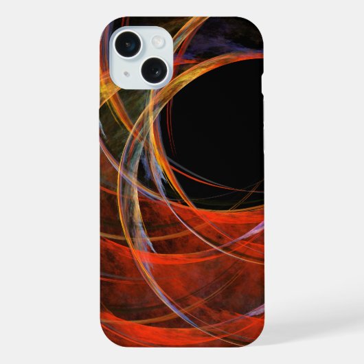 円の分割抽象芸術アート iPhoneケース (裏面)