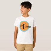 円の名前および年齢の第4誕生日のTシャツ Tシャツ (正面フル)