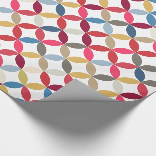 円の四分の一の多彩でパターン（の模様が）あるな覆い ラッピングペーパー (角)