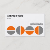 円の回転 – オレンジとグレー 名刺 (裏面)