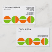 円の回転 – オレンジと緑 名刺 (正面/裏面)