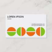 円の回転 – オレンジと緑 名刺 (裏面)