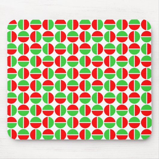 円の回転 – 赤と緑 マウスパッド (正面)