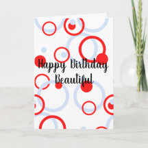 円の形をした赤ちゃん青&赤グリーティングカード