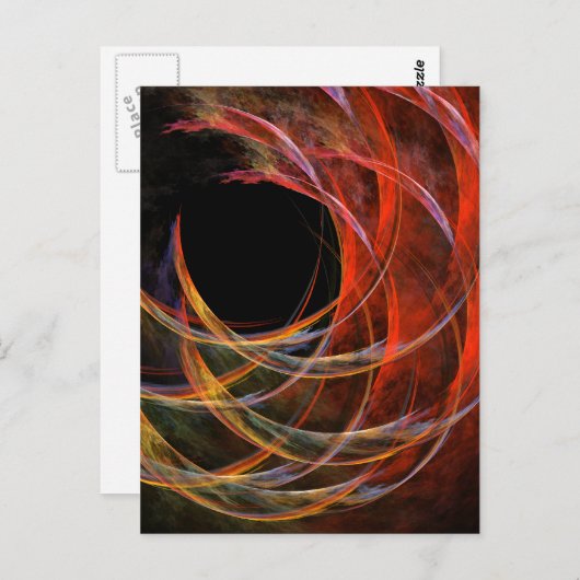 円の抽象美術の郵便はがきの破損 ポストカード (正面/裏面)