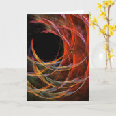 円の抽象芸術アートグリーティングカードの分割 カード (黄色い花)