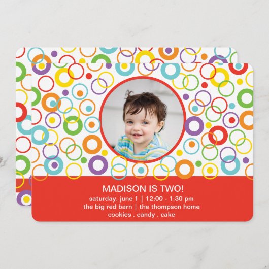 円の招待状 招待状 (正面/裏面)