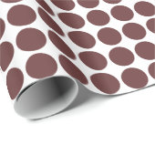 円の斑点 – 白に茶色 ラッピングペーパー (ロールコーナー)