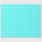 円の斑点 – 白色のシアン ラッピングペーパー (フラット)