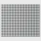 円の斑点 – 黒の上に白 ラッピングペーパー (フラット)