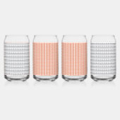 円の模様のある白い背景 ガラス缶 (裏面)