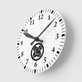 円の横断のタカの羽 ラウンド壁時計 (傾斜)