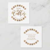 円の歩く色の四角形の金ゴールド スクエア名刺 (正面/裏面)