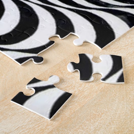 円の波状スパイラルグラフィック挑戦的パズル ジグソーパズル (側面)