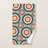 円の灰色の緑のパタミニマルーン バスタオルセット (ハンドタオル)