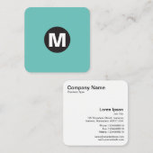 円の点のモノグラム-水 スクエア名刺 (正面/裏面)