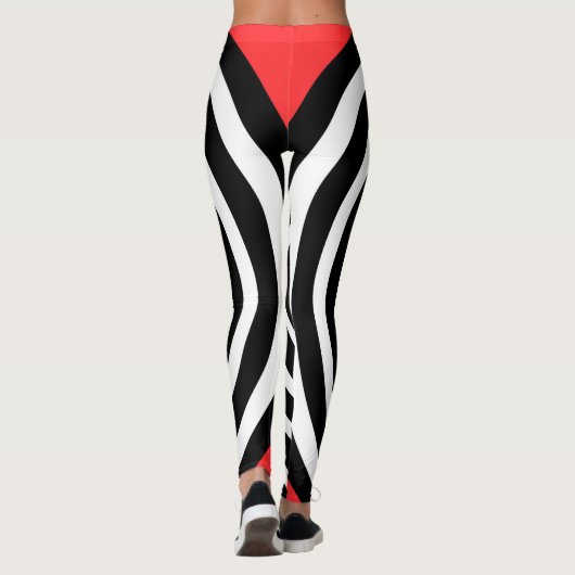 円の白黒の赤の目の錯覚の円 レギンス (裏面)