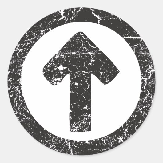 円の矢印 ラウンドシール (正面)