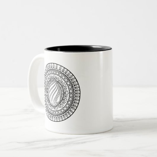 円の種族の落書き ツートーンマグカップ (正面左)
