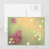 円の空の下のSailship ポストカード (正面/裏面)