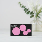 円の系列 – 黒のピンク 名刺 (スタンド正面)