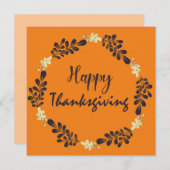 円の素敵なハッピー離れ感謝祭 招待状 (正面/裏面)