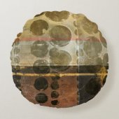 円の緑のしぶき ラウンドクッション (正面)