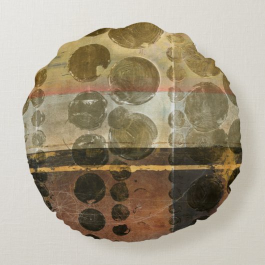 円の緑のしぶき ラウンドクッション (裏面)