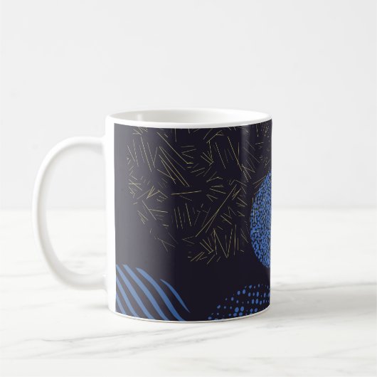 円の背景ヴィンテージ抽象芸術カラフル コーヒーマグカップ (左)