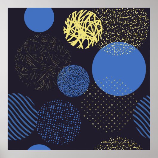 円の背景ヴィンテージ抽象芸術カラフル ポスター (正面)