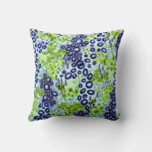 円の説得2のネオン熱帯泡パターン クッション (裏面)