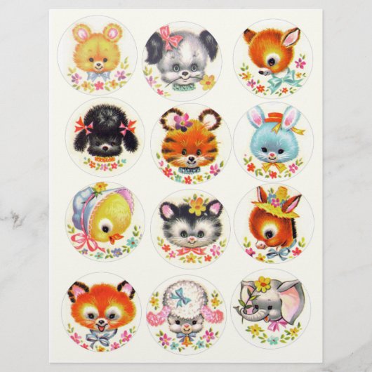 円の輪郭の内側にダーリング中世紀動物 (正面)