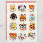 円の輪郭の内側にダーリング中世紀動物 (正面/裏面)