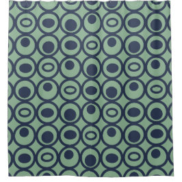 円の青い円 シャワーカーテン