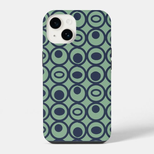 円の青い円 iPhoneケース (裏面)