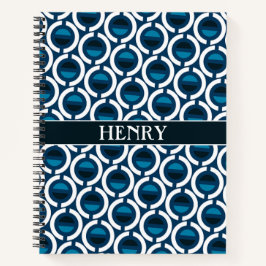 円の青い白のパタミニマルーン ノートブック