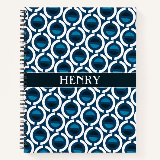 円の青い白のパタミニマルーン ノートブック (正面)