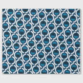 円の青い白のパタミニマルーン ラッピングペーパー (フラット)