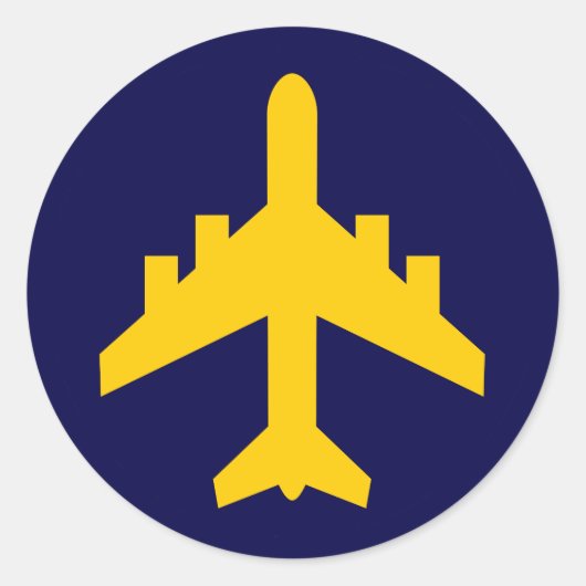 円の飛行機記号 ラウンドシール (正面)