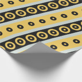 円の黄色い黒のパタミニマルーン ラッピングペーパー (角)