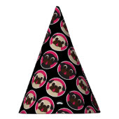 円の黒い誕生会のパグ パーティーハット (右)